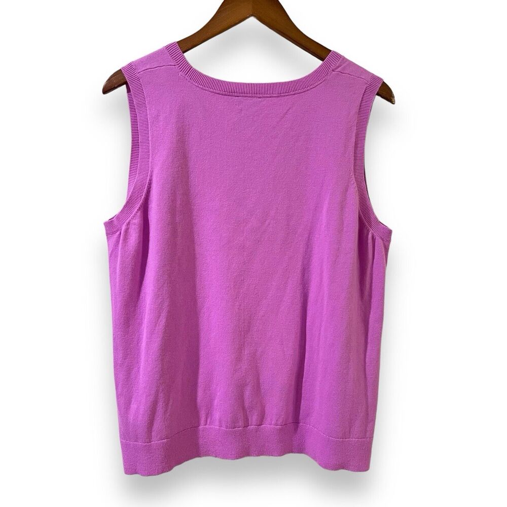 Talbots Sweater Vest Womens Petites 2XP Purple Pima Cotton Lightweight Stretch - Picture 4 of 4